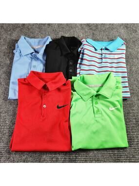 Nike Dri Fit and Nike Tennis Lot of 5 Boys Large Short Sleeve Polos